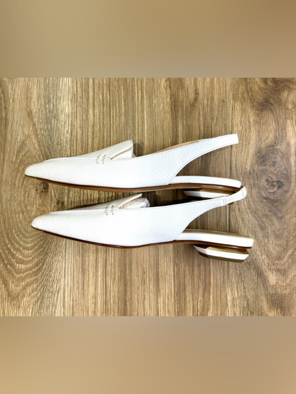 Nicholas Kirkwood White Leather Slingback Flats Pointed Toe Size 36.5 - Picture 7 of 7